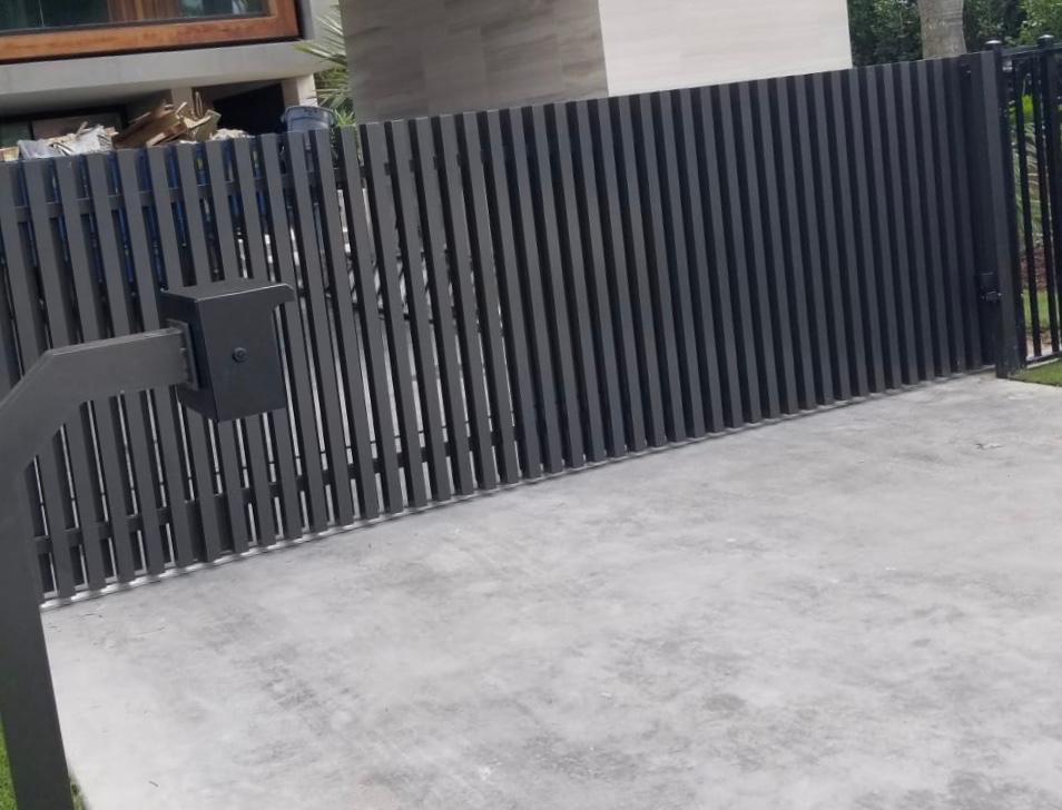 Modern Vertical Picket Sliding Gate