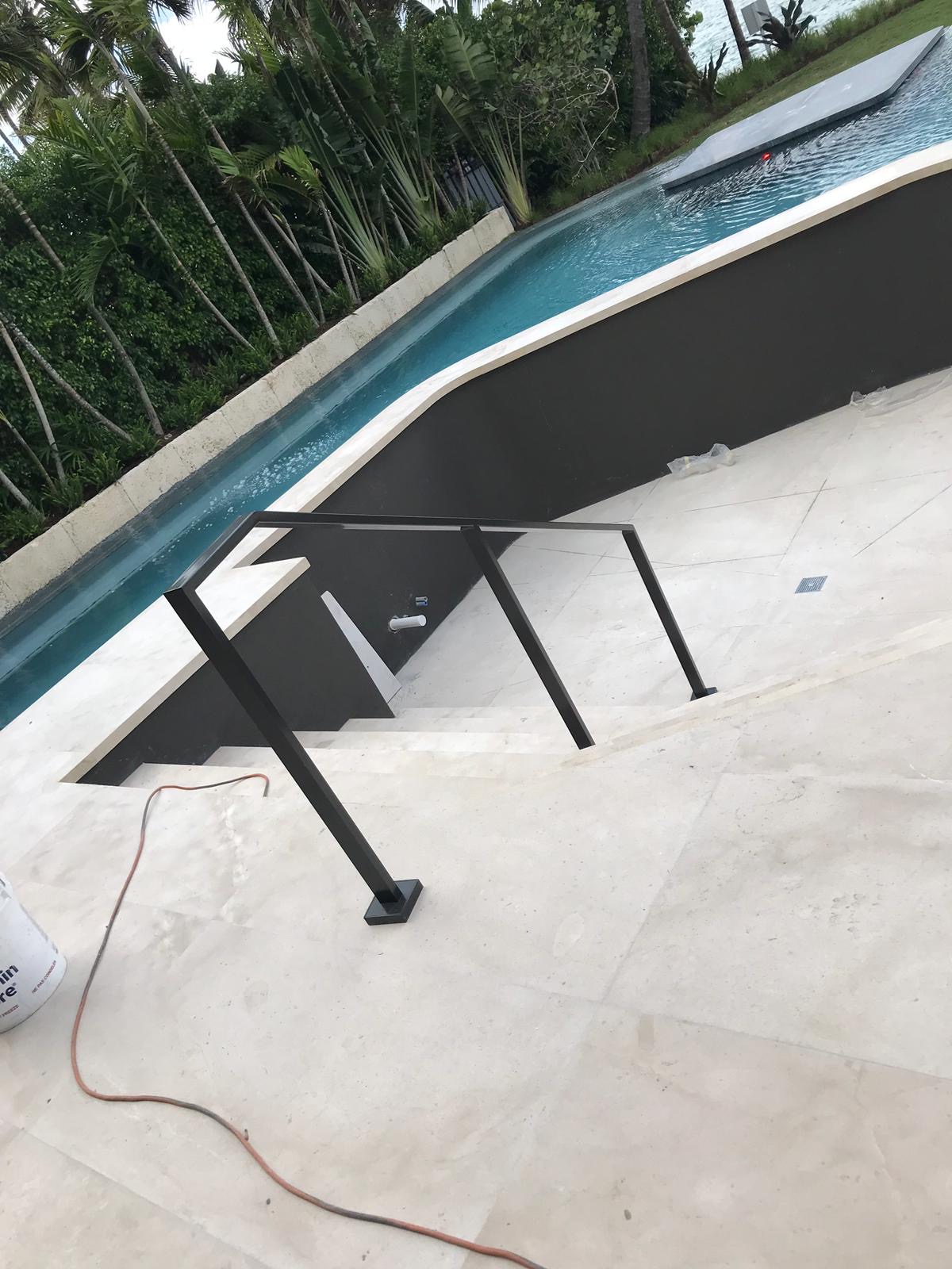 Aluminum Poolside Handrail Installation
