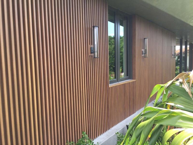 Wood-Grain Vertical Aluminum Cladding