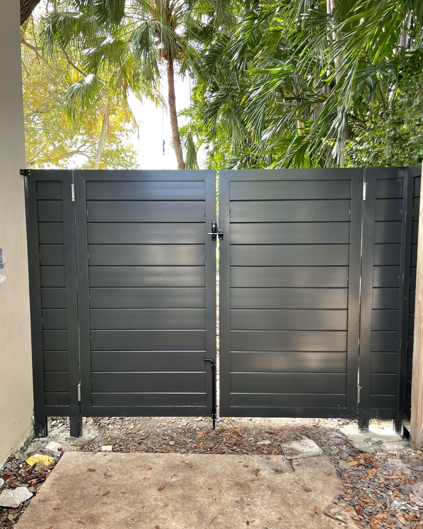 Black Aluminum Privacy Double Gate
