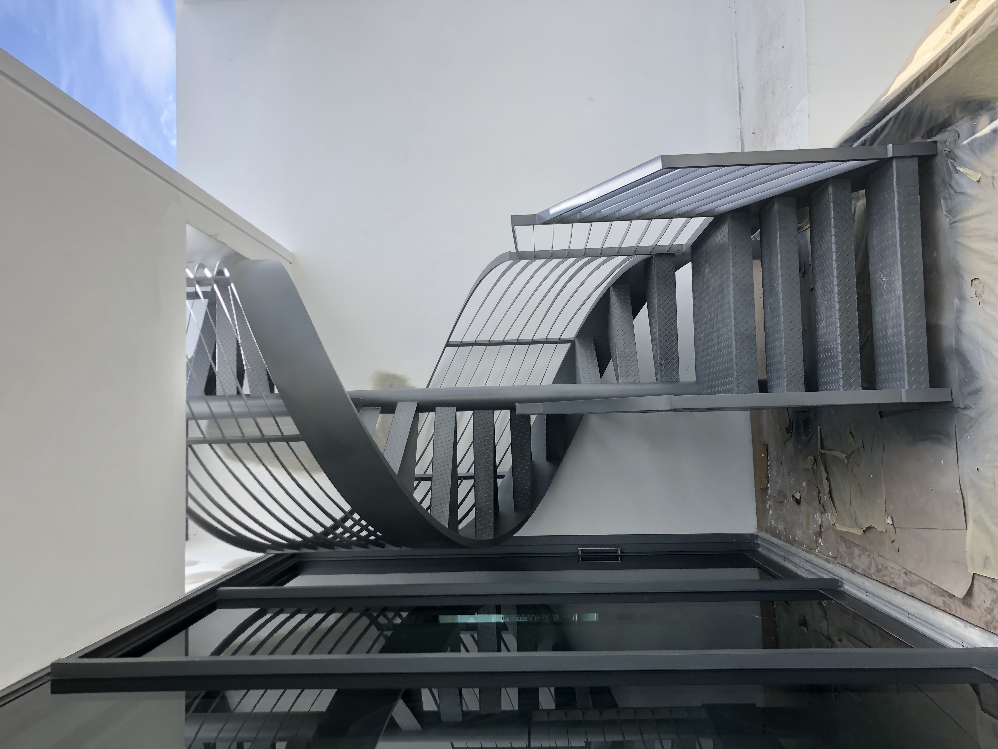 Custom Aluminum Spiral Staircase with Railing