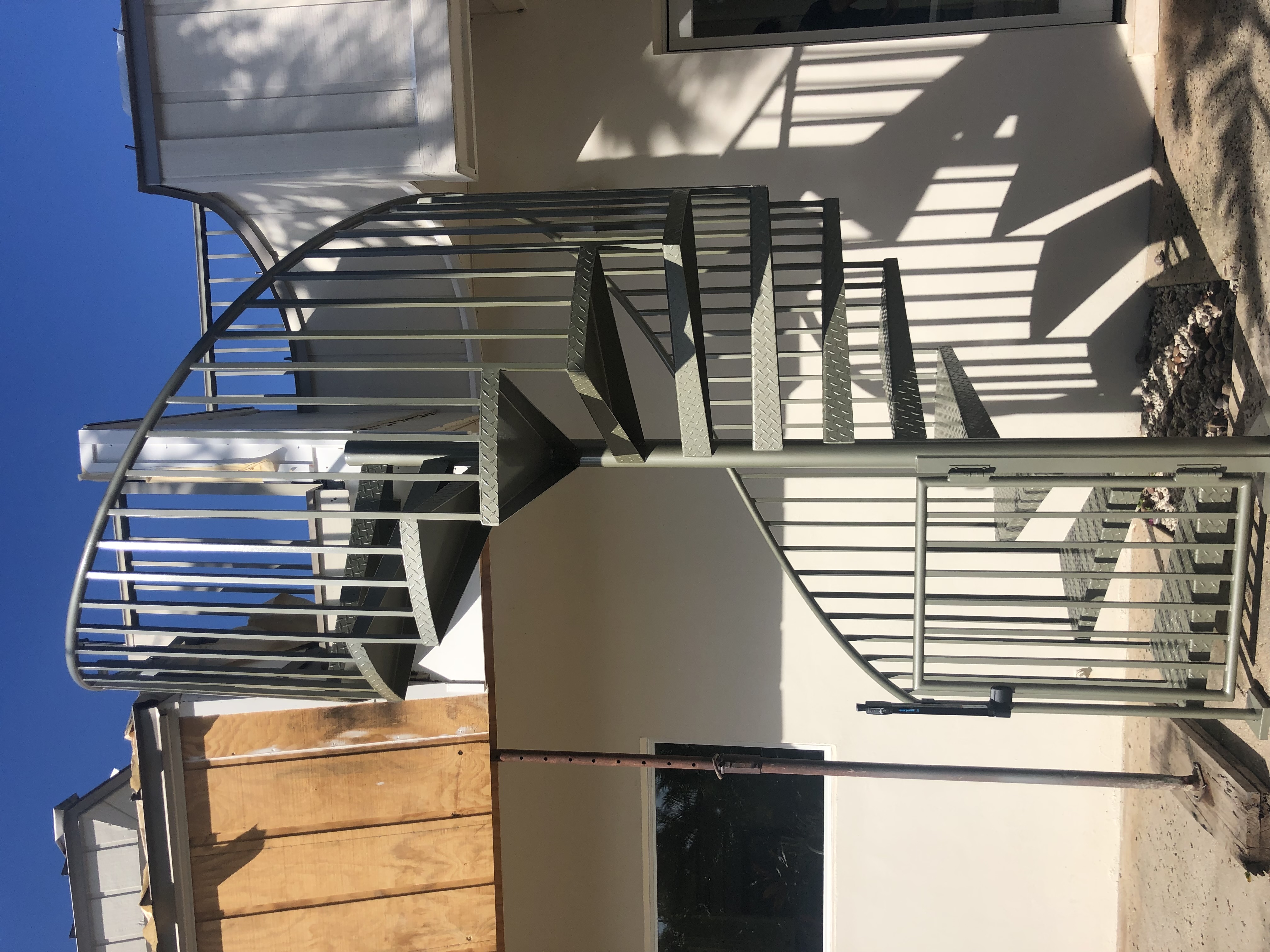 Exterior Spiral Staircase with Diamond Plate Steps