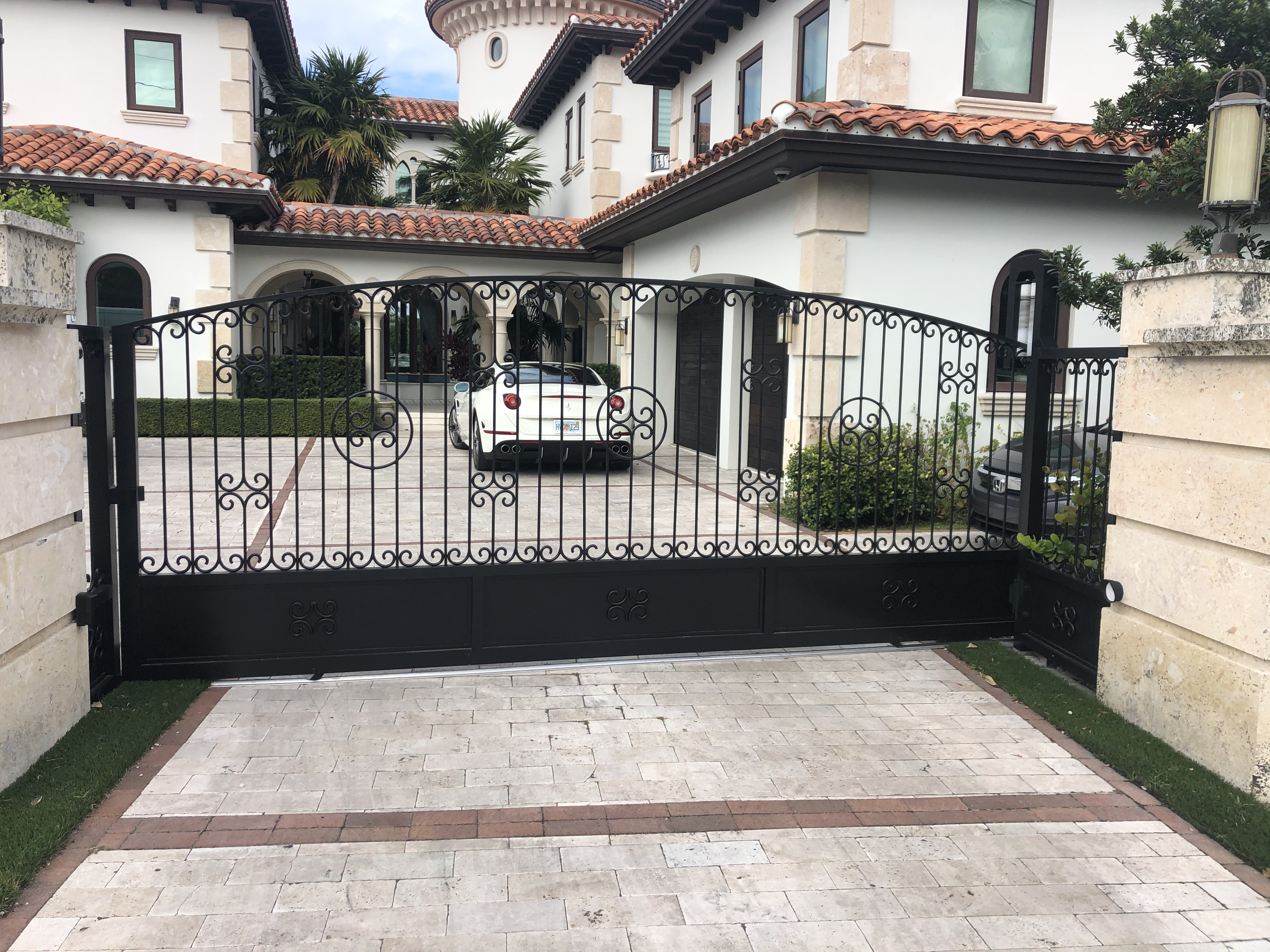 Ornamental Iron Scrollwork Estate Gate