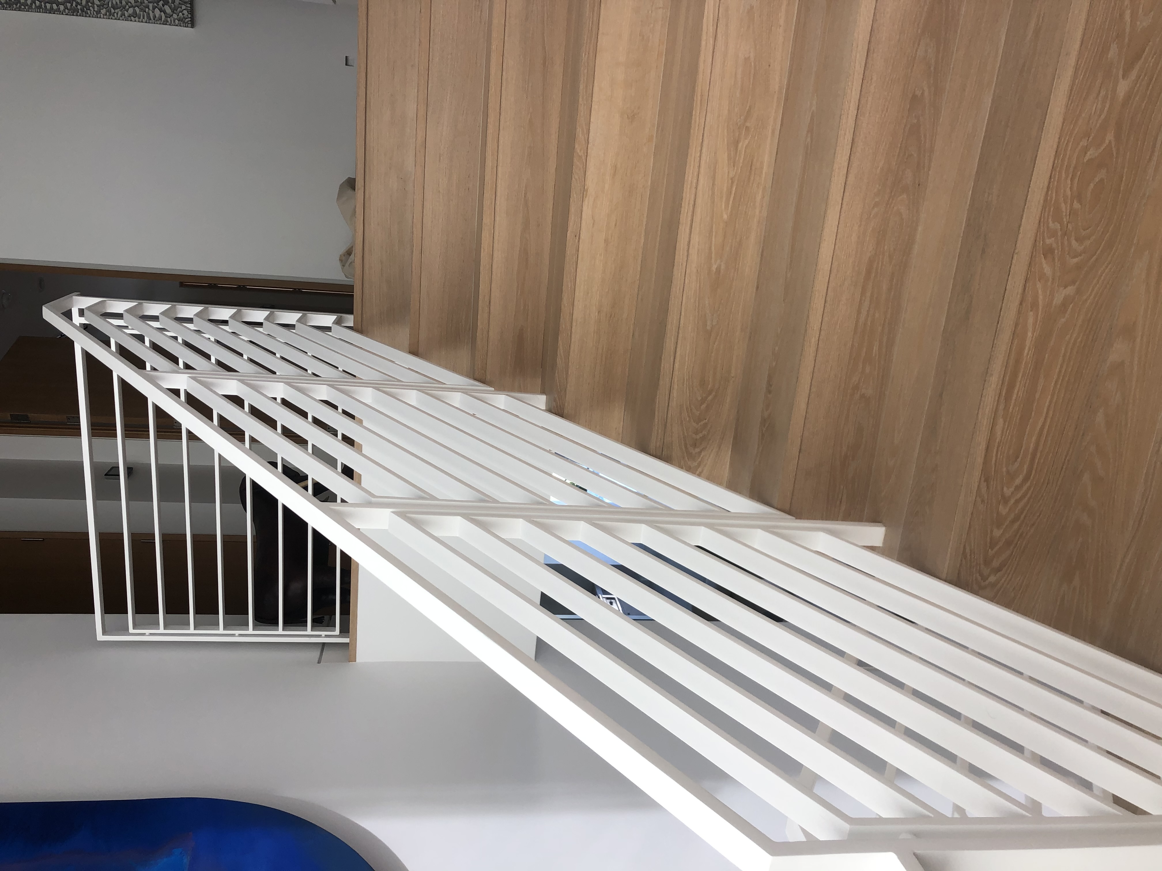 White Aluminum Interior Staircase Railing