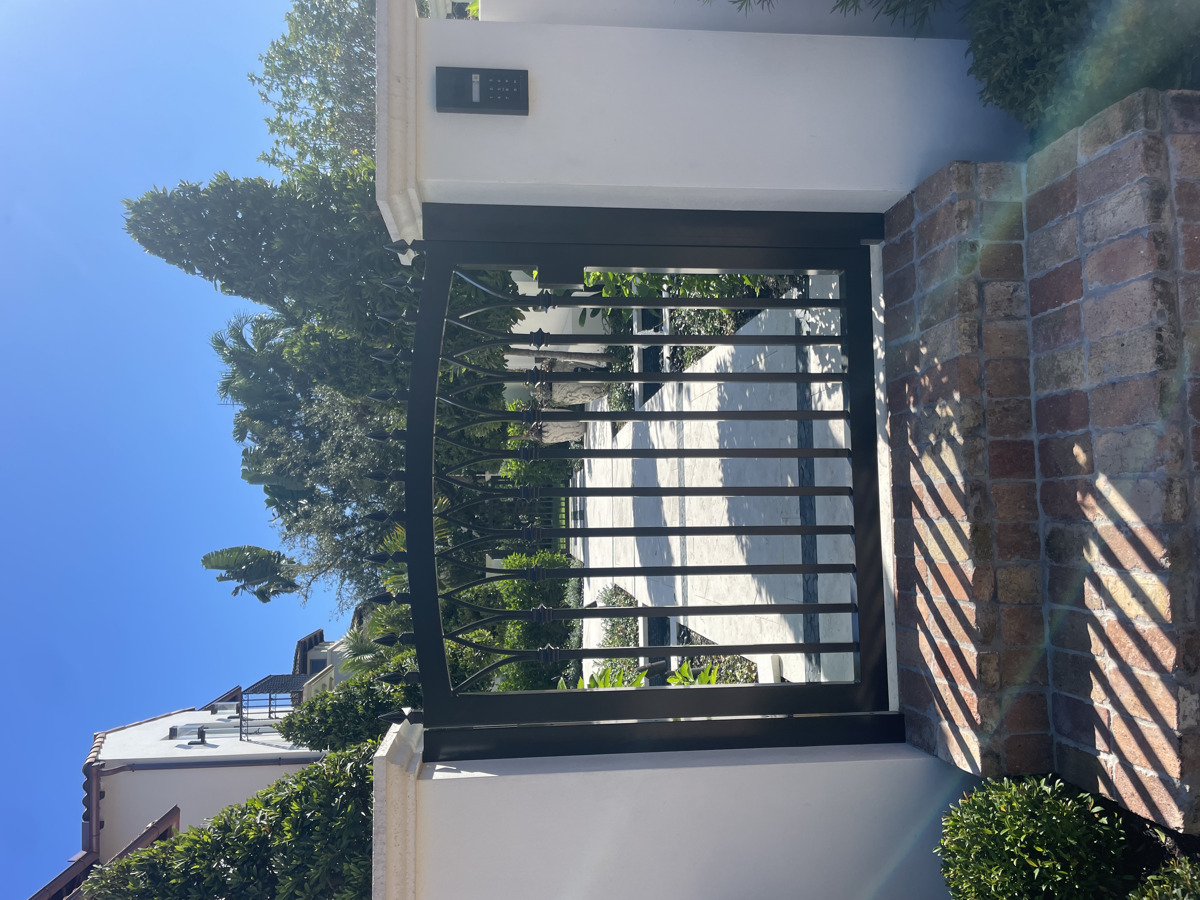 Black Arched Horizontal Pedestrian Gate