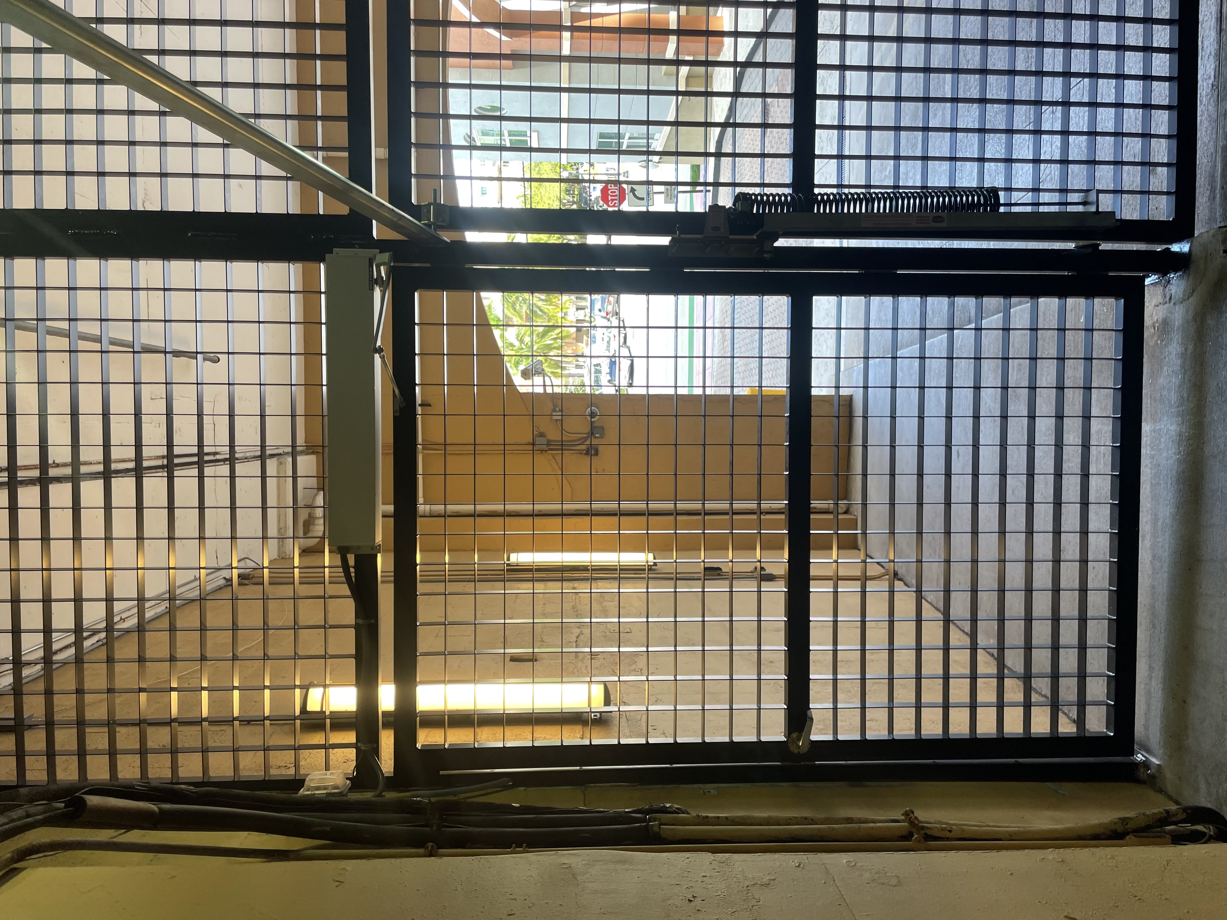 Industrial Mesh Security Gate Interior View